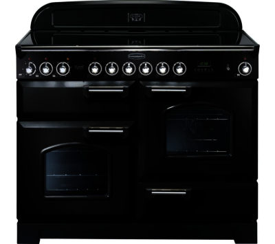 RANGEMASTER  Classic Deluxe 110 Electric Ceramic Range Cooker - Black & Chrome